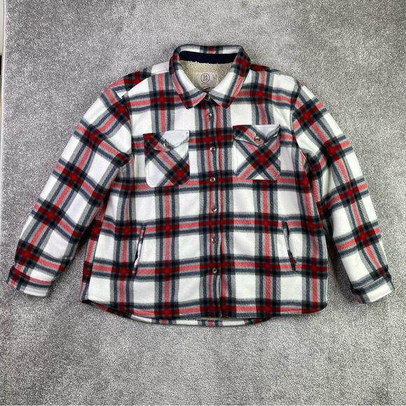 Sage Collective Shacket Women’s XXL Red Plaid Flannel Sherpa Lined Pockets - Picture 1 of 12